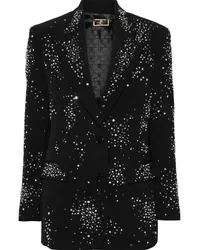 Elisabetta Franchi Doppelreihiger Blazer mit Pailletten Schwarz