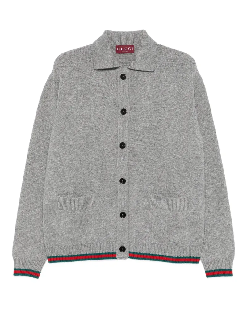 Gucci Gestreifter Cardigan mit Knöpfen - Grau Grau
