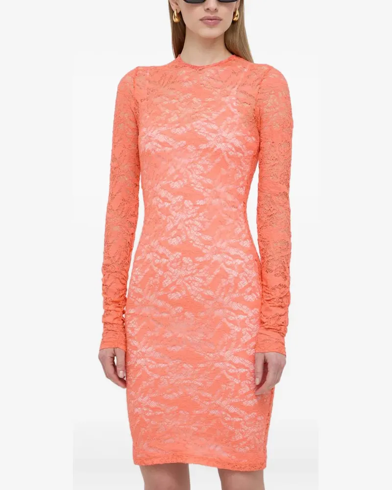 Pinko Langärmliges Spitzenkleid - Orange Orange