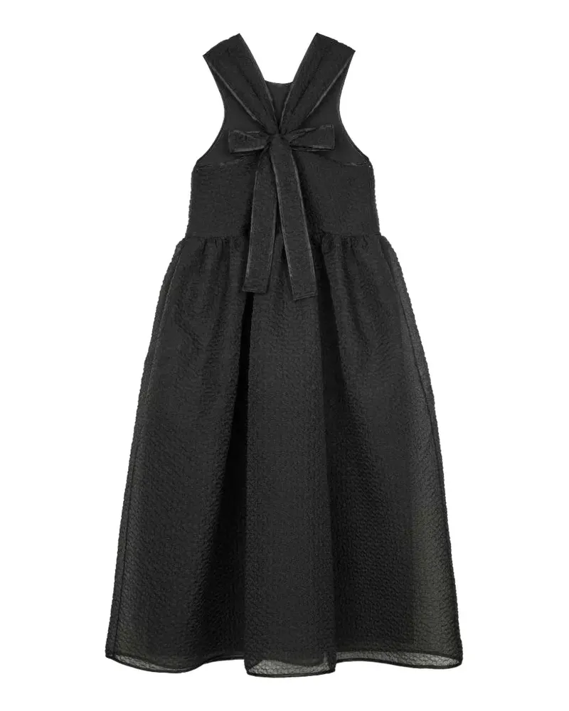 Cecilie Bahnsen Dora bow-detail cloqué dress - Schwarz Schwarz