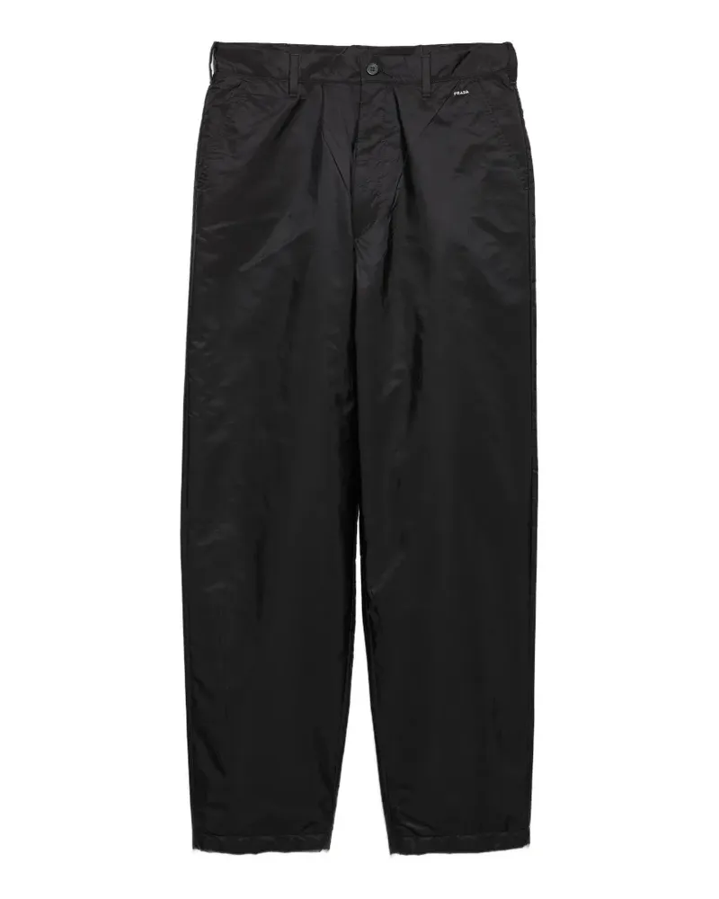 Prada wide-leg logo-detail trousers - Schwarz Schwarz