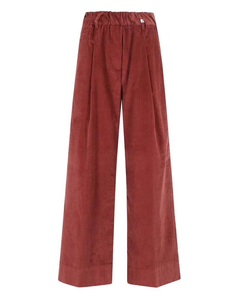 MYTHS Gerippte Samthose - Rot Rot