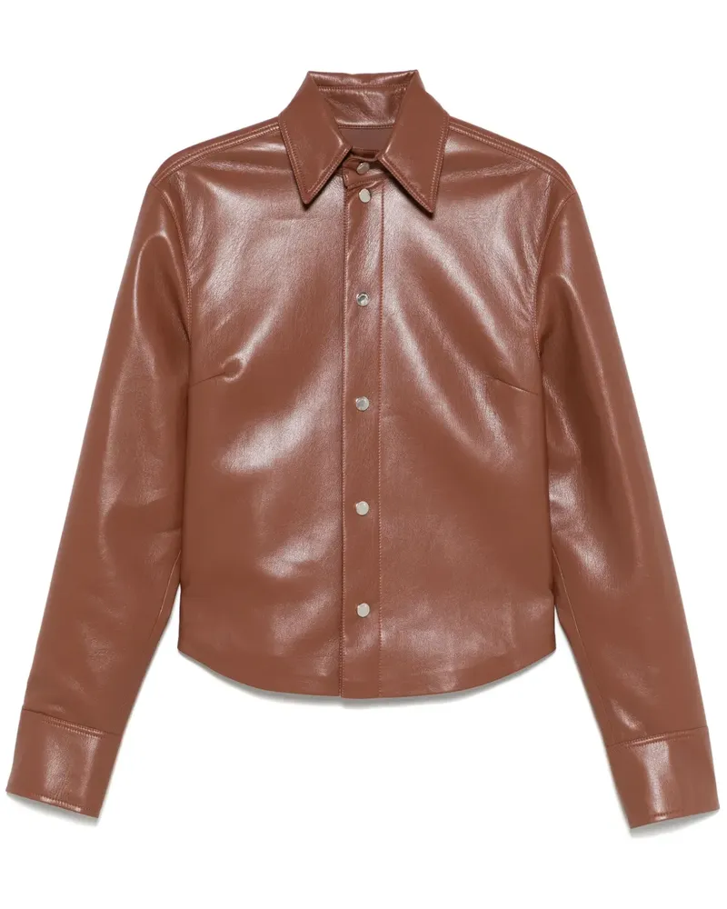 Nanushka Hemdjacke aus Faux-Leder - Braun Braun