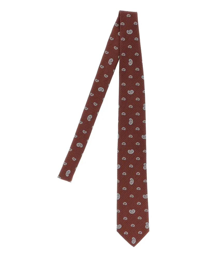 Brioni Jacquard-Krawatte mit Paisleymuster - Braun Braun