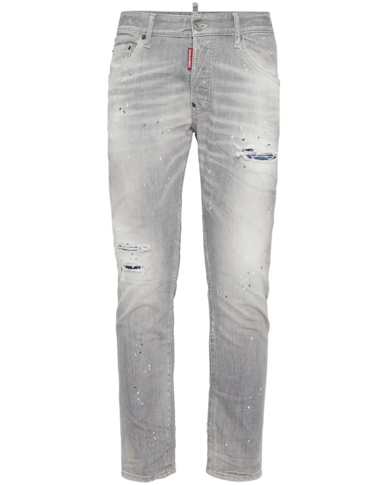 Dsquared2 Ausgeblichene Jeans im Distressed-Look - Grau Grau