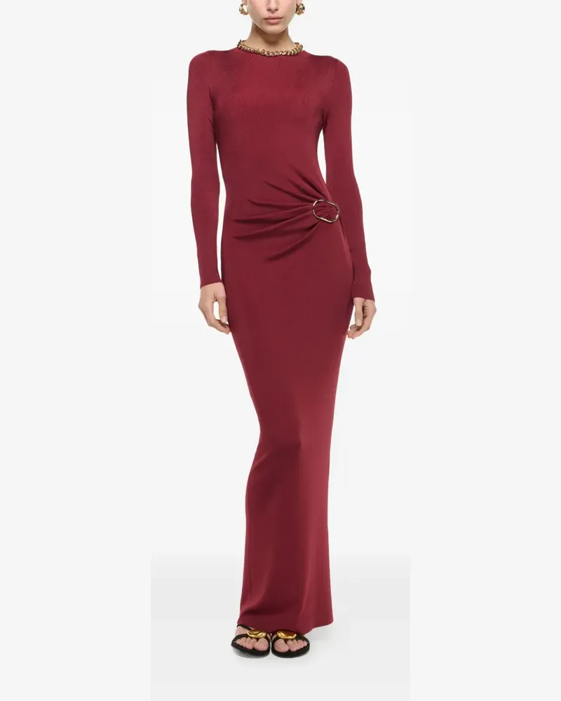 Roland Mouret long-sleeve gathered maxi dress - Rot Rot