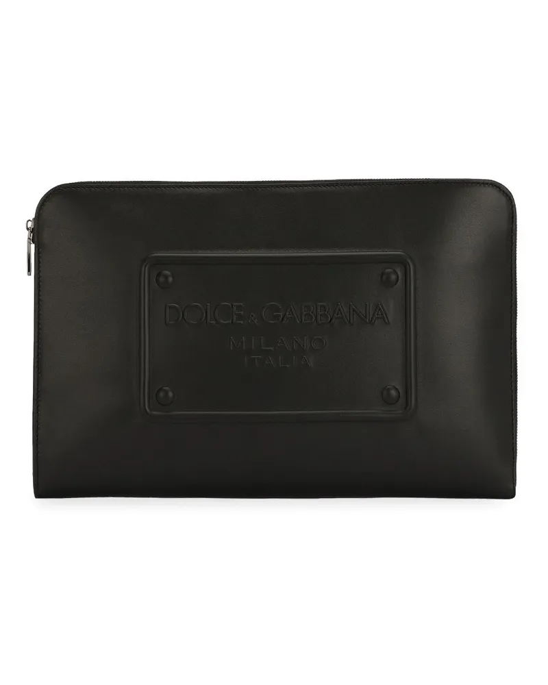 Dolce & Gabbana Clutch mit Logo-Prägung - Schwarz Schwarz
