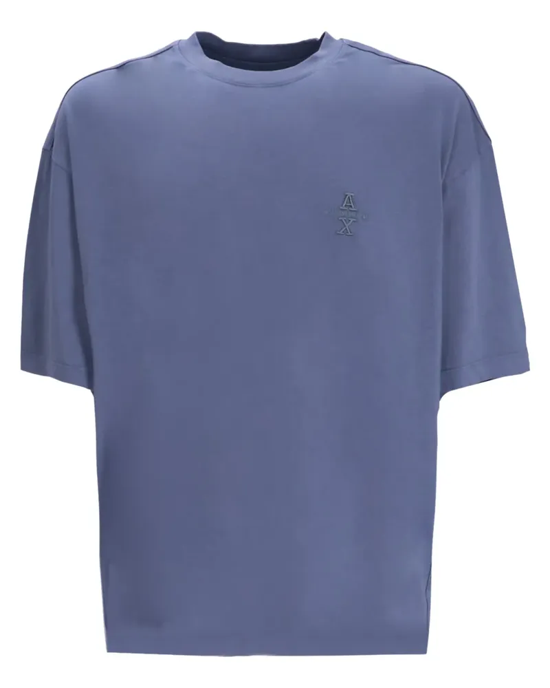 Armani Exchange T-Shirt mit Logo-Stickerei - Blau Blau