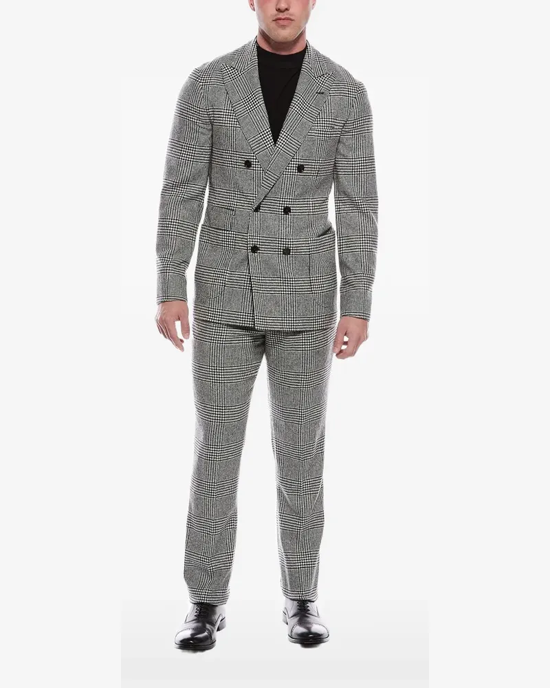 Brunello Cucinelli plaid double-breasted suit - Grau Grau