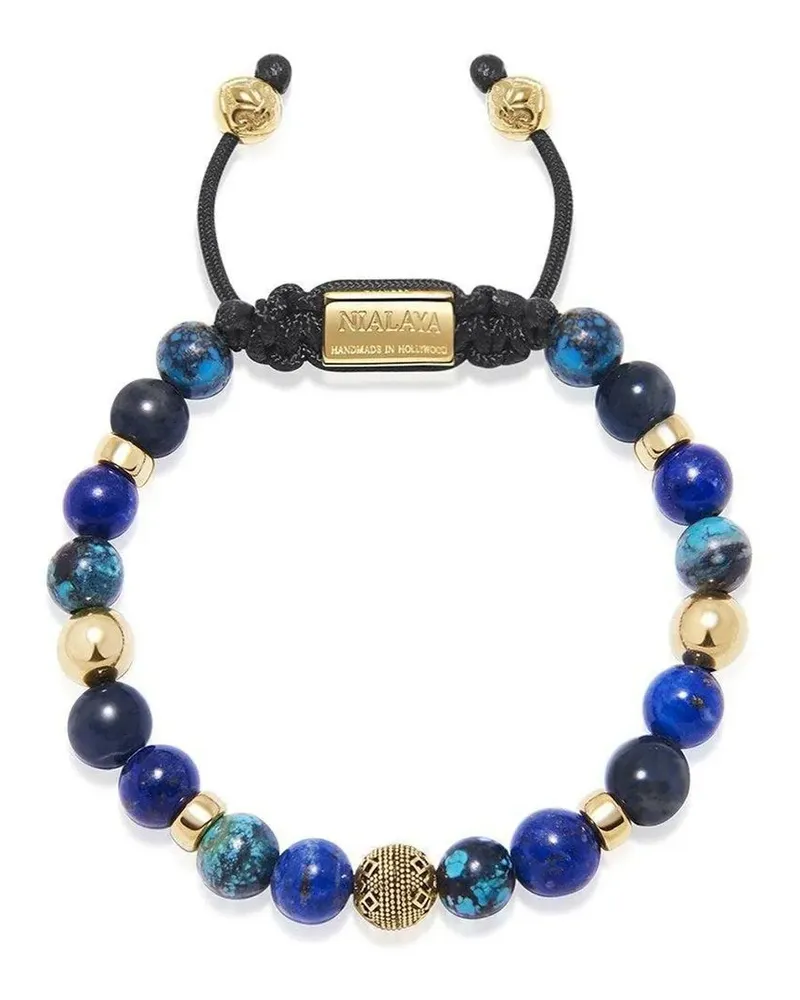 Nialaya Perlenarmband mit Halbedelsteinen - Blau Blau