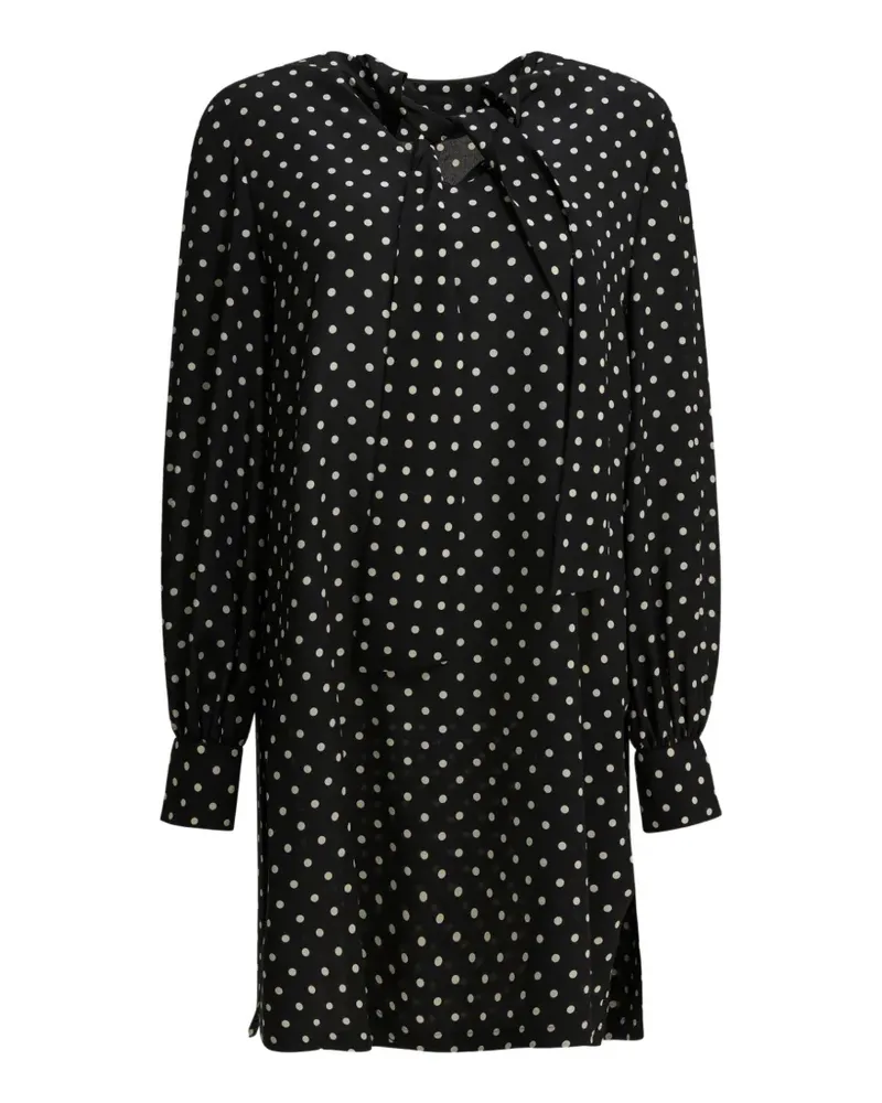 Valentino Garavani polka-dot pussy-bow mini dress - Schwarz Schwarz