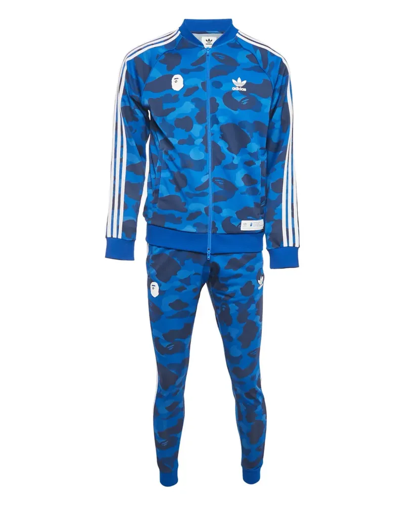 BAPE x Adidas printed tracksuit - Blau Blau