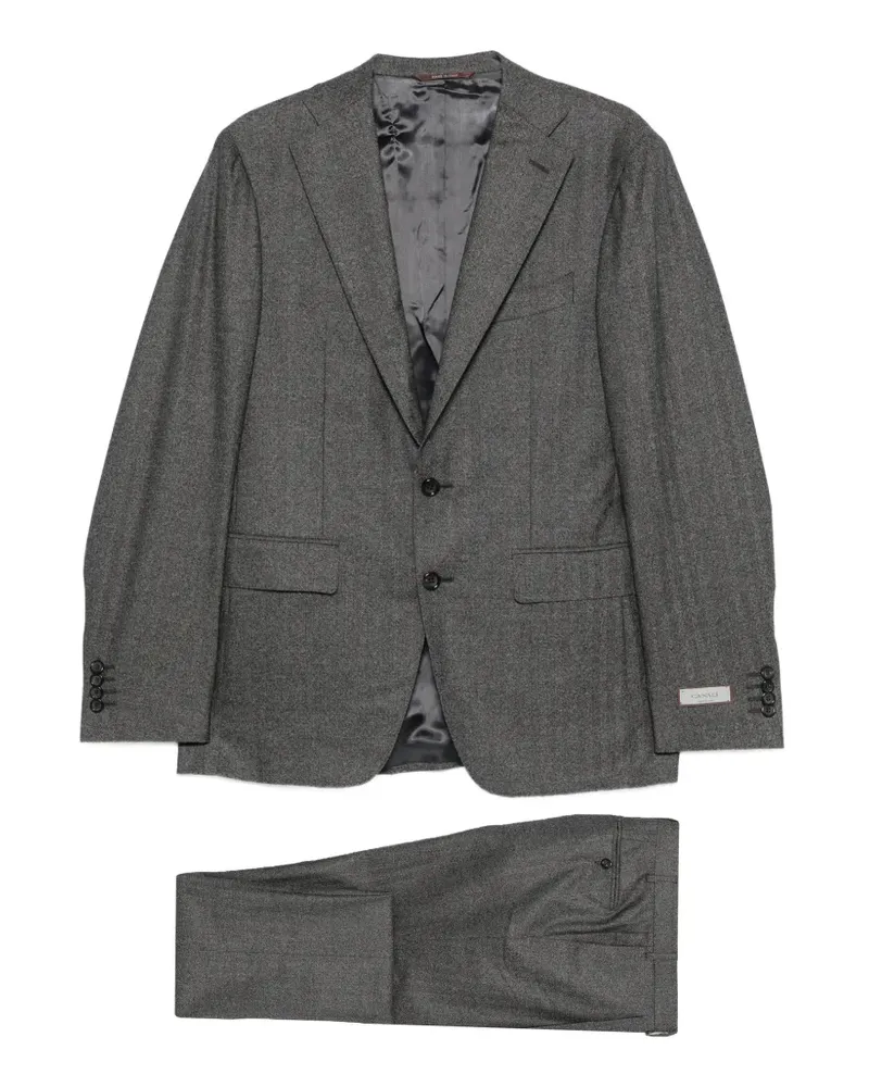 Canali Anzug mit Fischgrätenmuster - Grau Grau