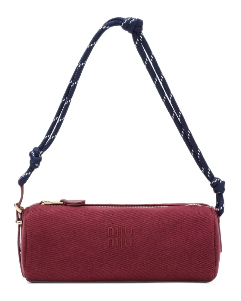Miu Miu Zylindrische Schultertasche aus Gabardine - Rot Rot