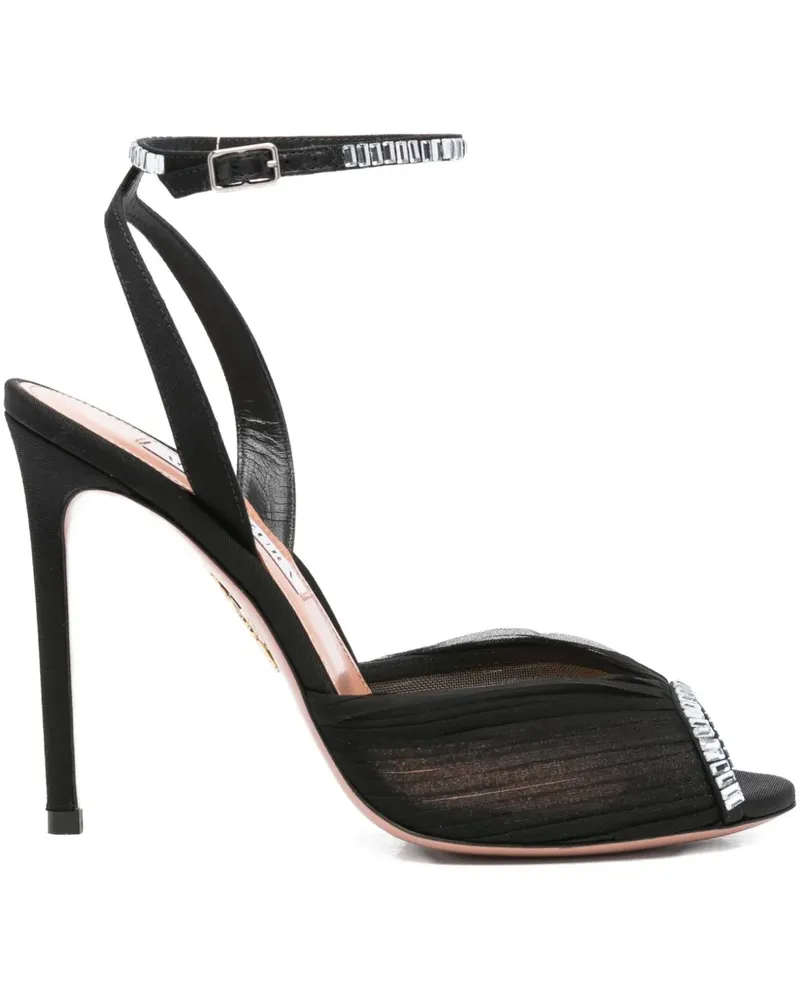 Aquazzura Sandalen mit Kristallen 105mm - Schwarz Schwarz
