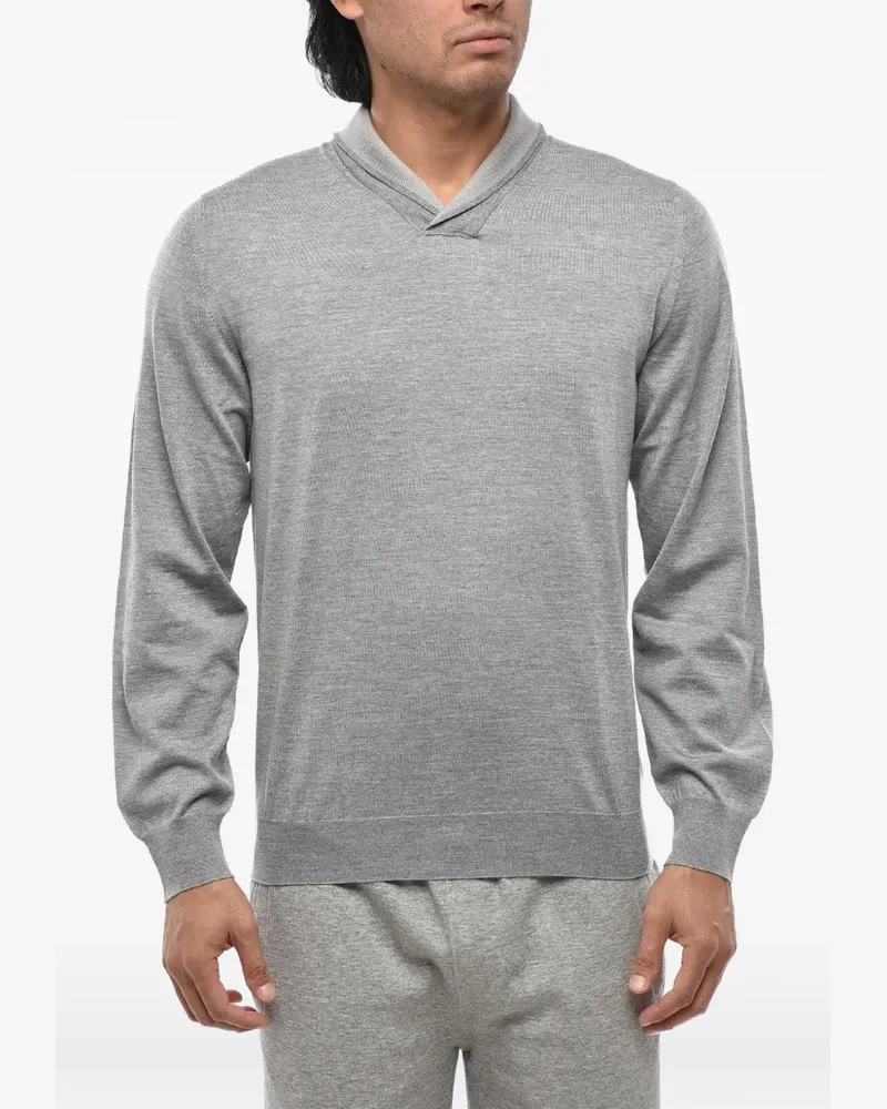 Corneliani shawl-collar wool sweater - Grau Grau