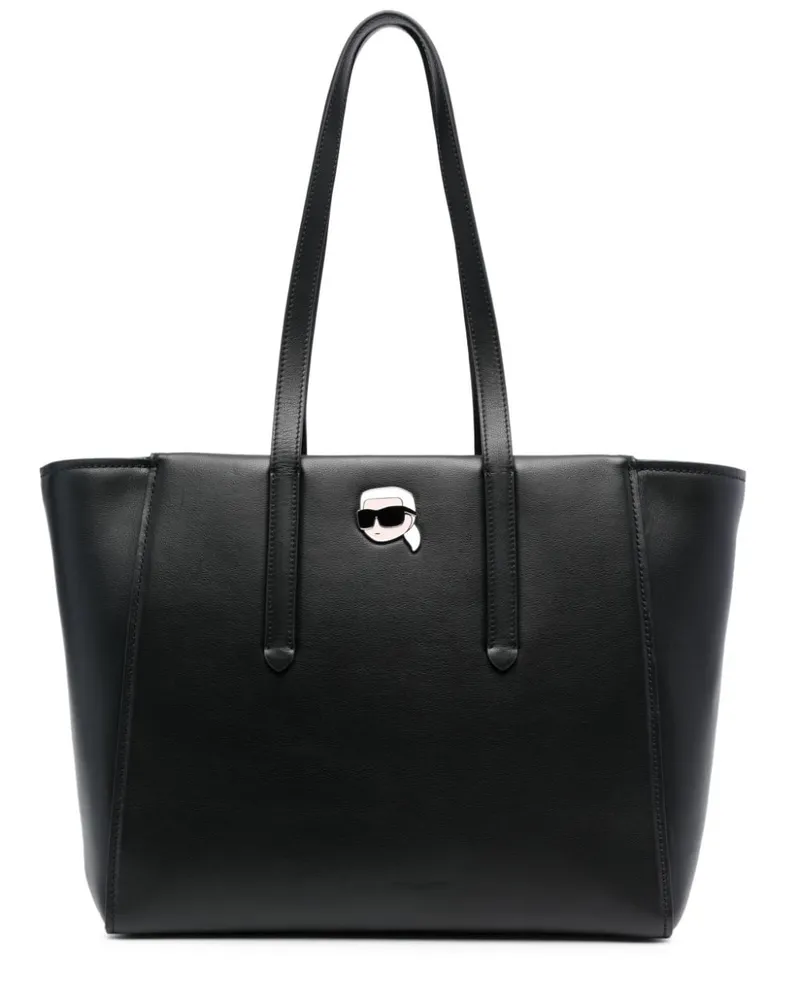 Karl Lagerfeld Ikon Pin Tote Bag aus Leder - Schwarz Schwarz