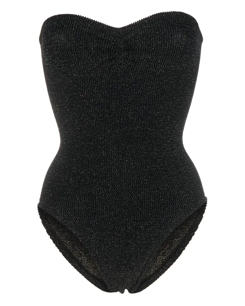 Hunza G Trägerloser Badeanzug - Schwarz Schwarz