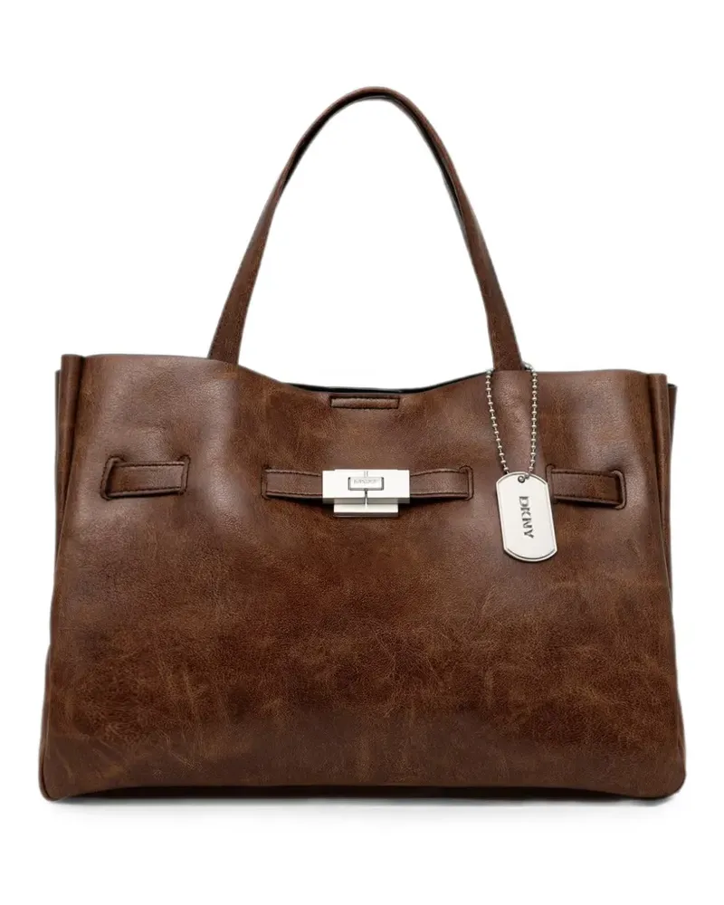 DKNY Bryar twist-lock logo-tag tote bag - Braun Braun