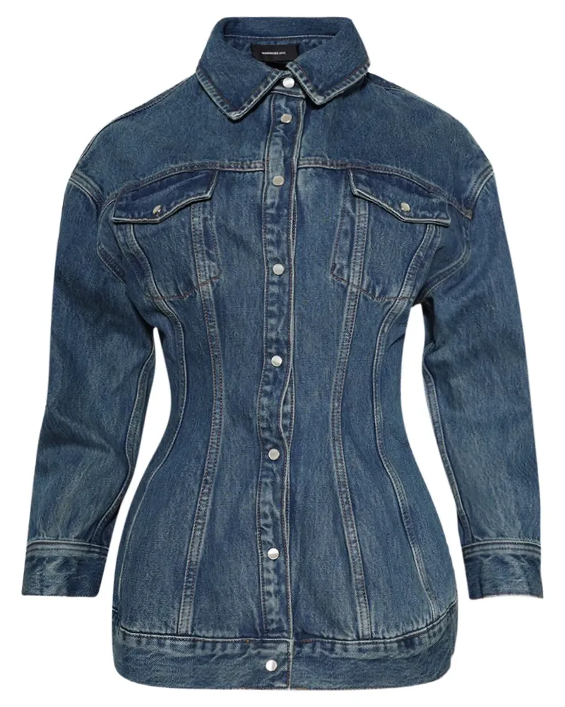 WARDROBE.NYC Contour Jeansjacke - Blau Blau