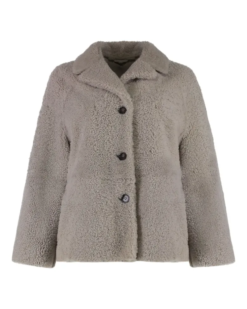 Max Mara Violante Mantel aus Shearling - Grau Grau
