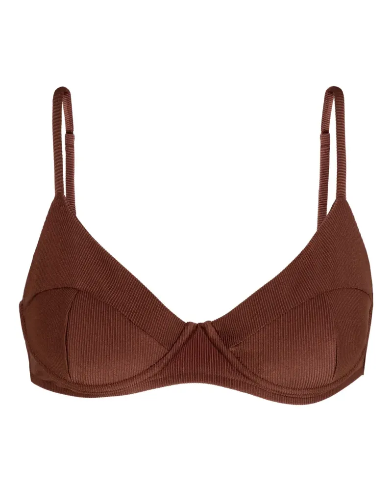 Lenny Niemeyer Geripptes Taca Triangel-Bikinioberteil - Braun Braun