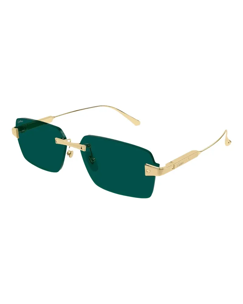 Cartier Sonnenbrille mit eckigem Gestell - Gold Gold