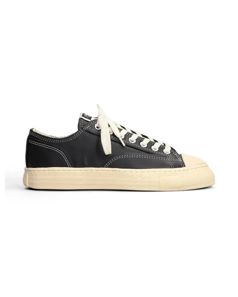 MIHARAYASUHIRO Roy contrast-stitch leather sneakers - Schwarz Schwarz