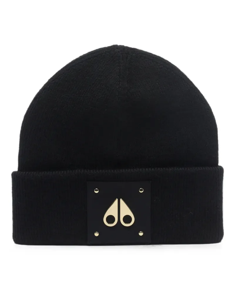 Moose Knuckles Icon logo-patch beanie hat - Schwarz Schwarz