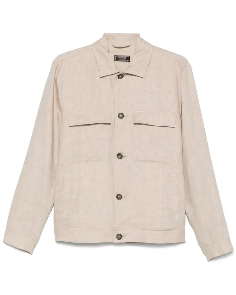 Peserico Hemdjacke aus Gabardine und Leinen - Nude Nude