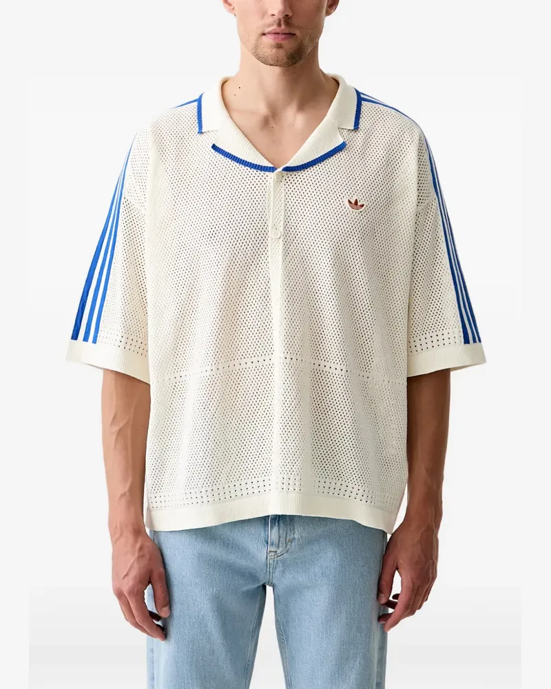adidas Resort Hemd aus Mesh-Strick - Weiß Weiß