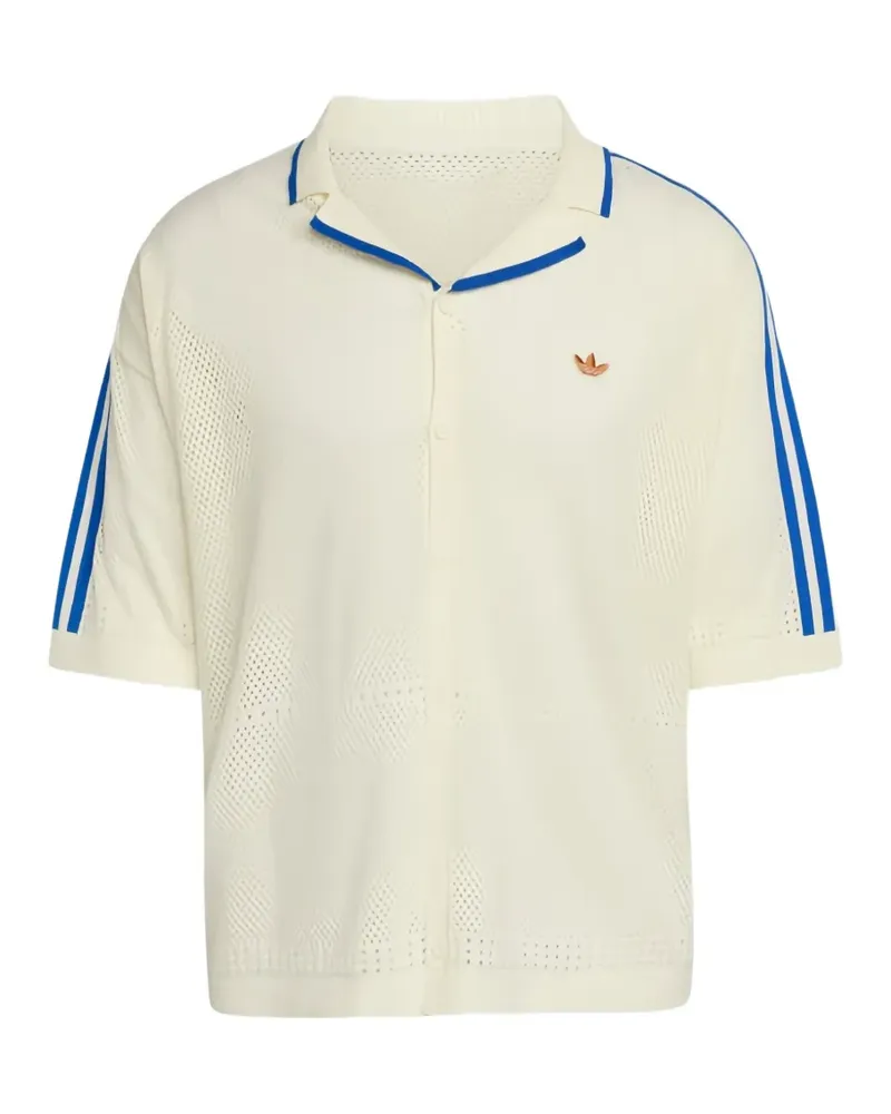 adidas Resort Hemd aus Mesh-Strick - Weiß Weiß