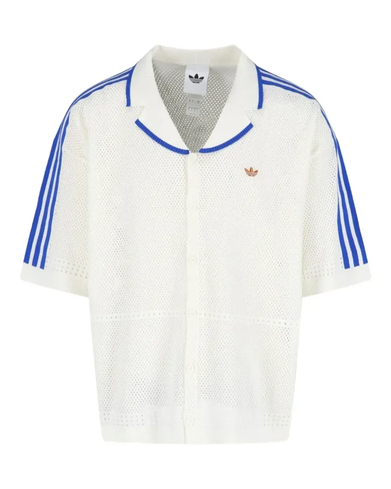 adidas Resort Hemd aus Mesh-Strick - Weiß Weiß