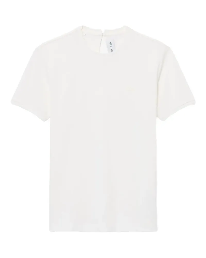 Lacoste T-Shirt mit Wellensaum - Weiß Weiß