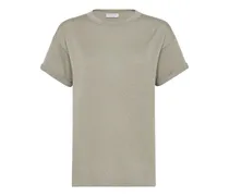 Rundhals-T-Shirt im Metallic-Look