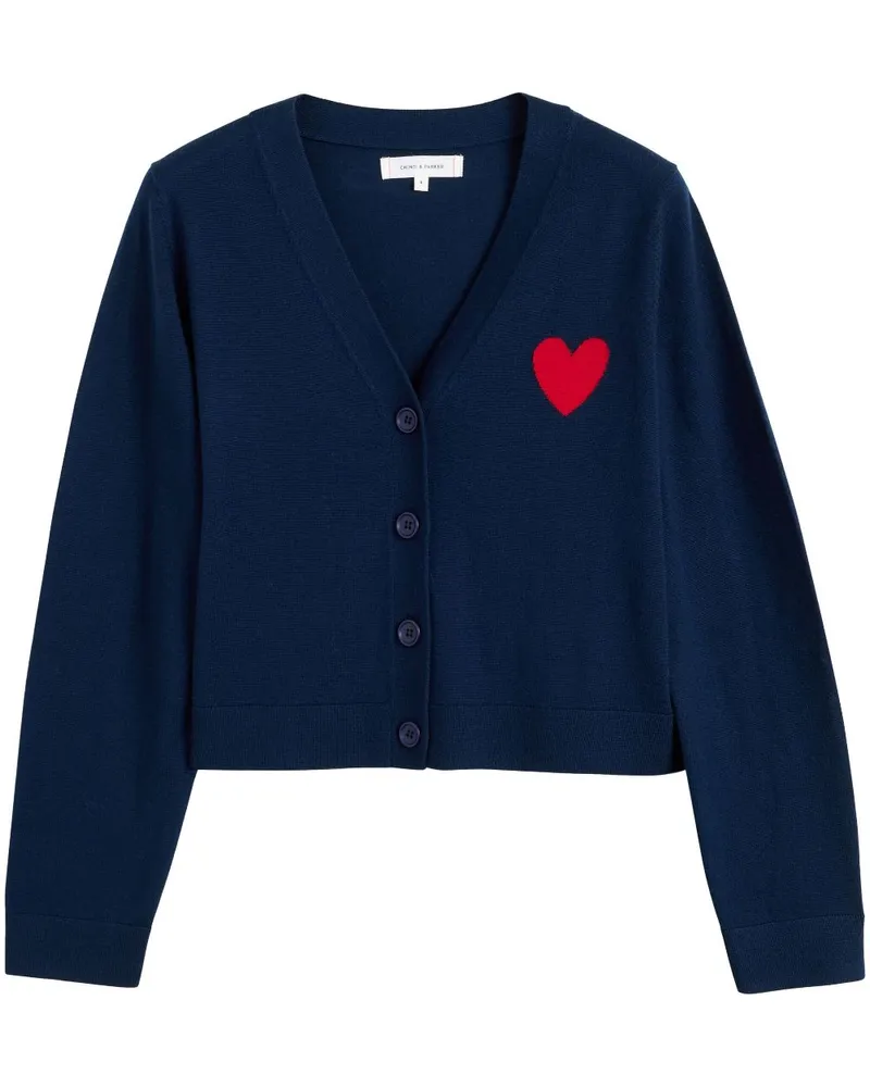 Chinti & Parker Cardigan mit Herz-Motiv - Blau Blau