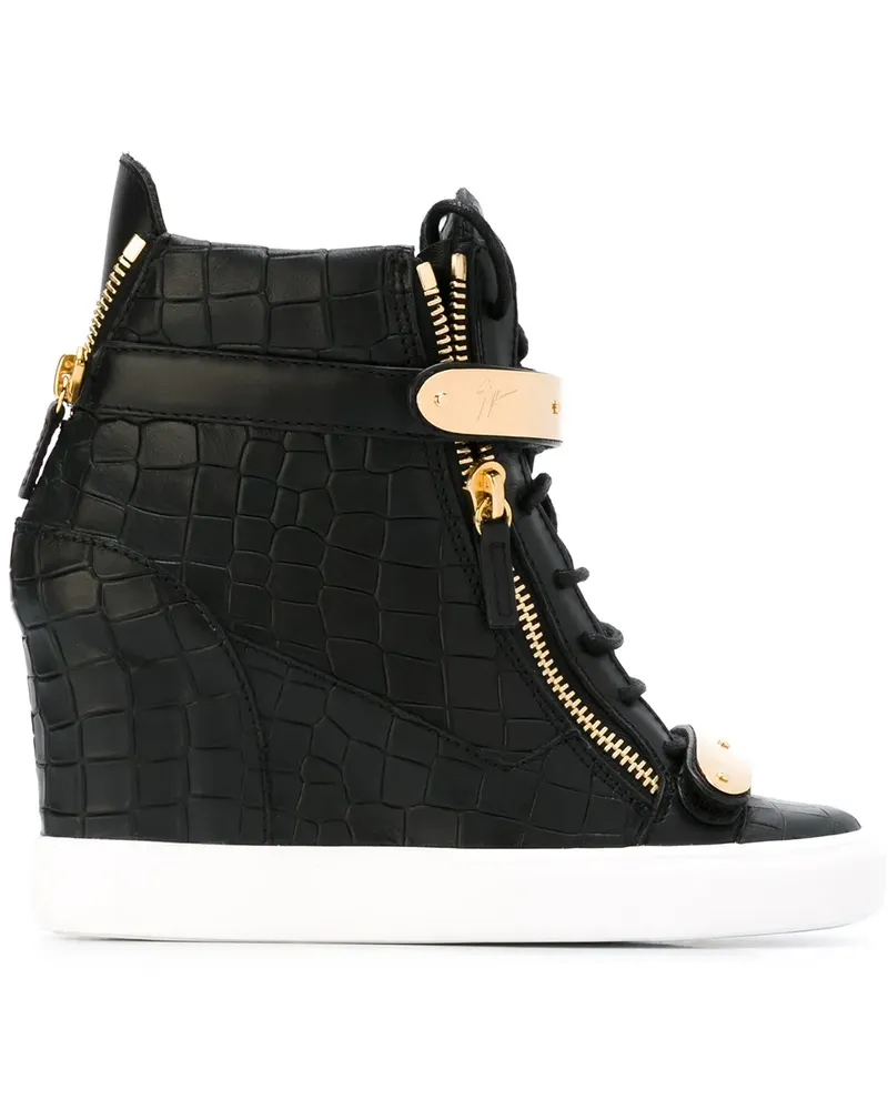 Giuseppe Zanotti High-Top-Sneakers mit Keilabsatz - Schwarz Schwarz