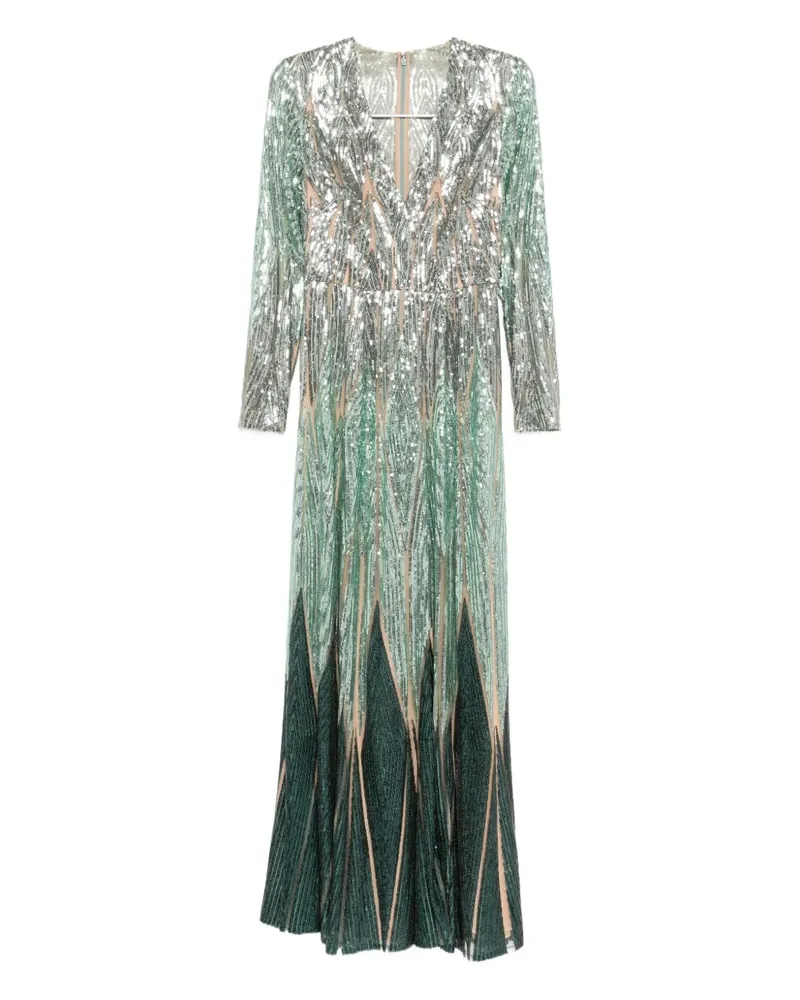 Elie Saab Besticktes Tüllkleid - Blau Blau