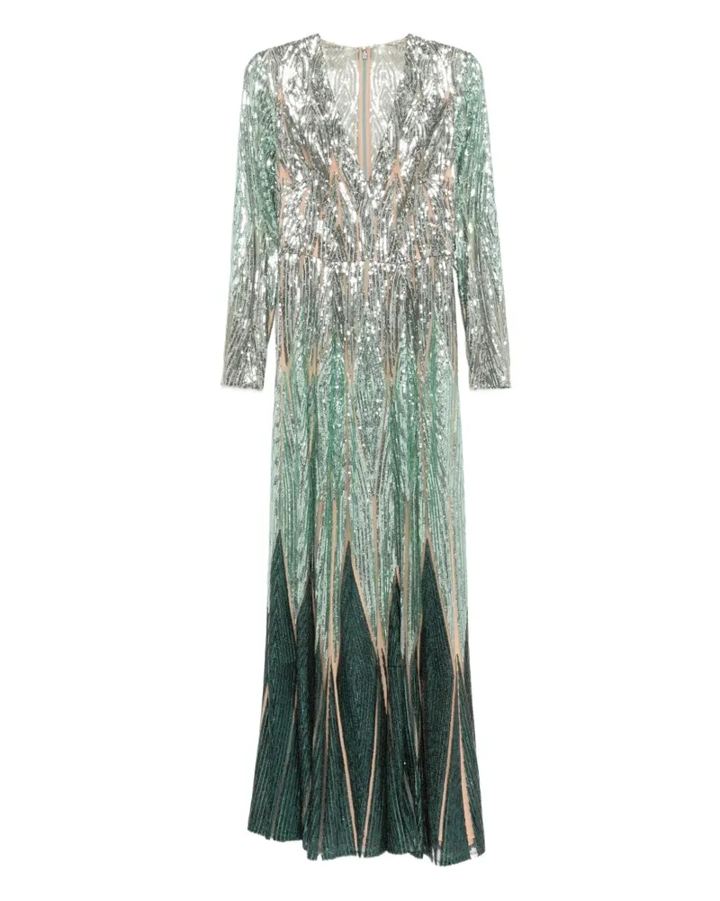 Elie Saab Besticktes Tüllkleid - Blau Blau
