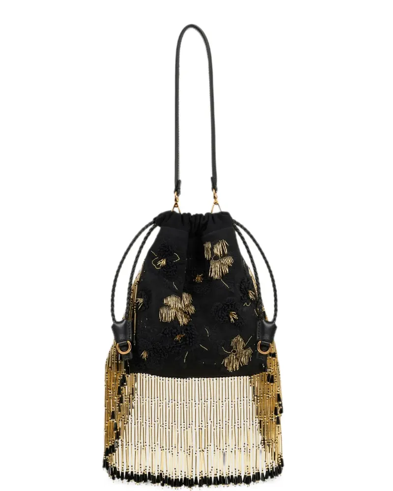 Etro small suede Kalispera bag with embroidery and beads - Schwarz Schwarz