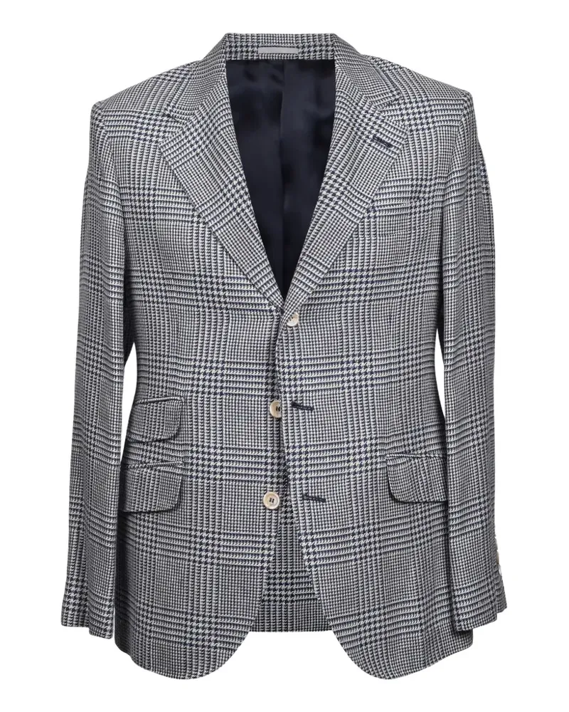 Brunello Cucinelli houndstooth-pattern blazer - Grau Grau