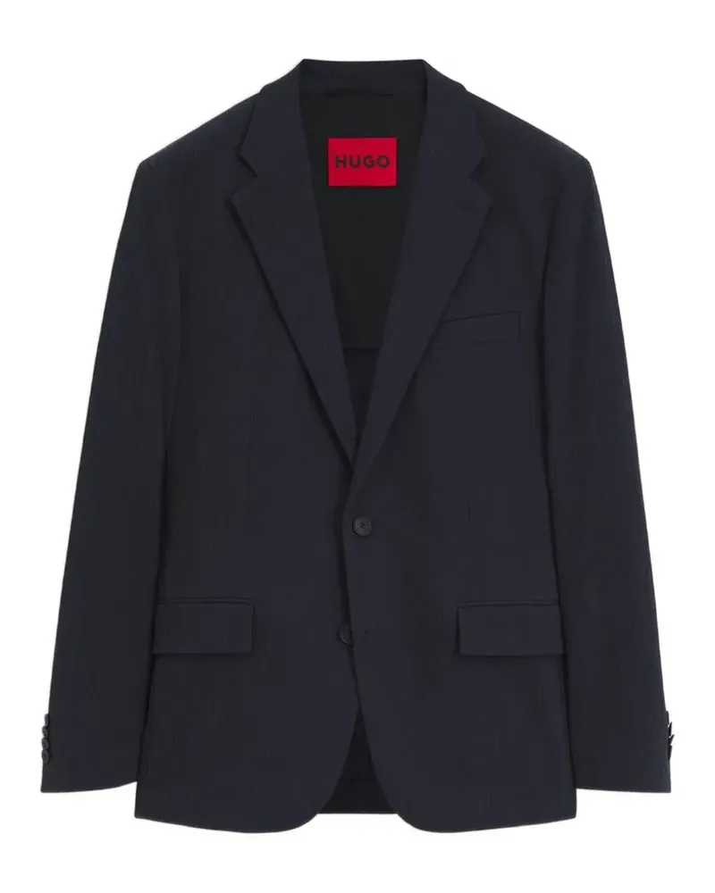 HUGO BOSS slim-fit suit jacket in performance-stretch seersucker - Blau Blau