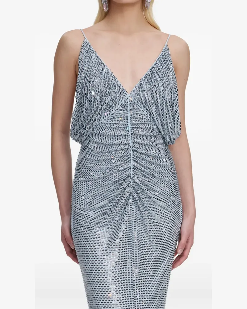 Self-Portrait Verziertes Maxikleid - Silber Silber