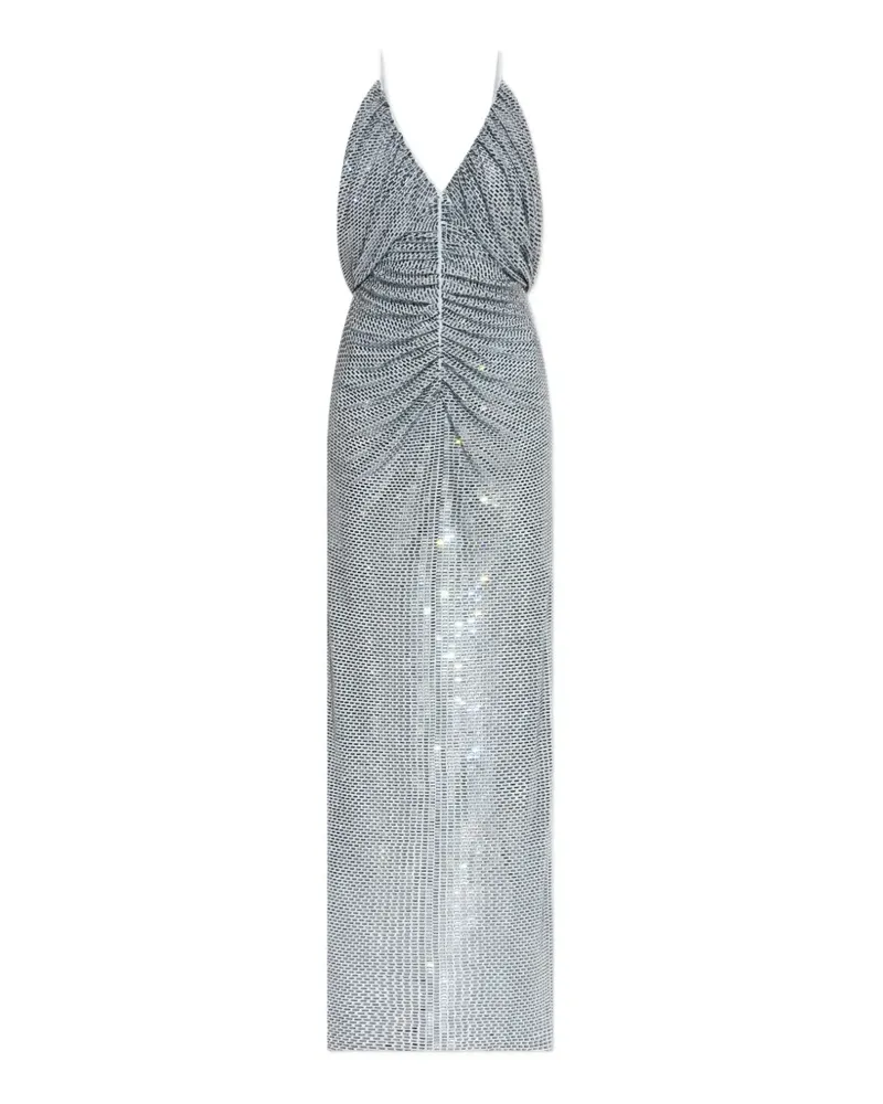 Self-Portrait embellished maxi dress - Silber Silber
