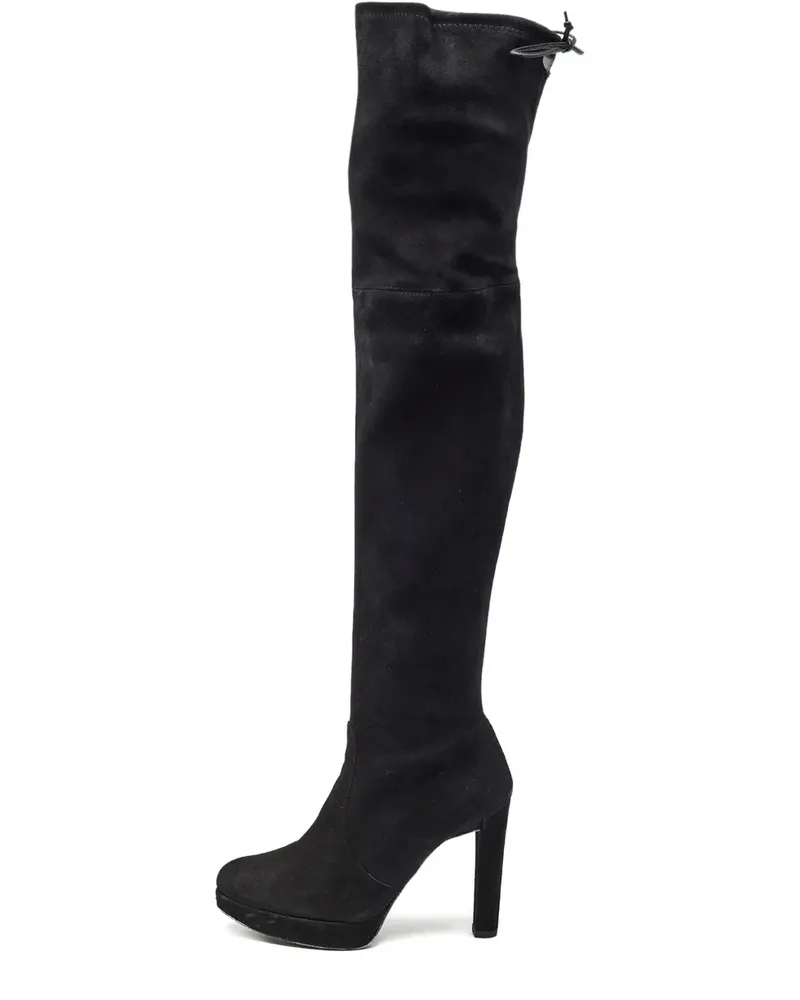 Stuart Weitzman Overknee-Stiefel mit Plateau 120mm - Schwarz Schwarz