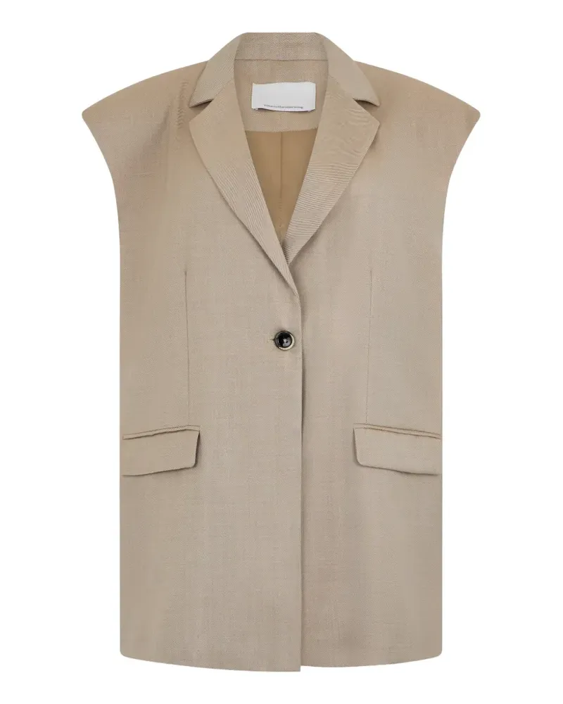nine:inthe:morning pocket collarless jacket - Nude Nude