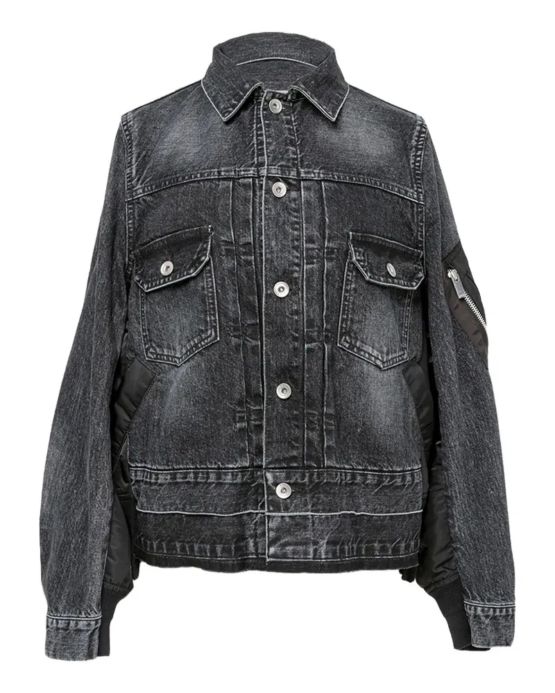 Sacai Klassische Jeansjacke - Schwarz Schwarz