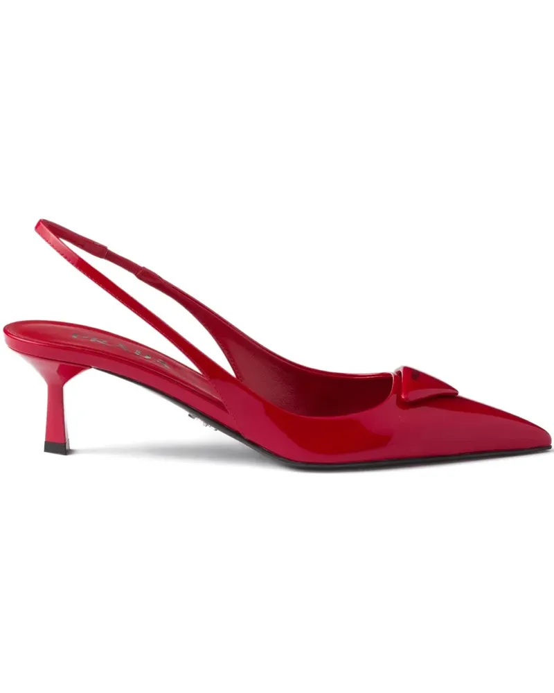 Prada Slingback-Pumps mit dreieckigem Logo 55mm - Rot Rot