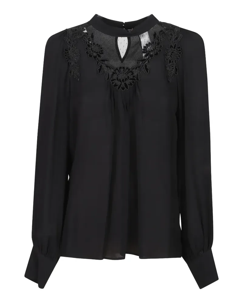 Twin-Set Bluse mit Spitze - Schwarz Schwarz