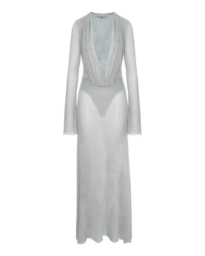MANURÍ Suki Maxikleid - Silber Silber